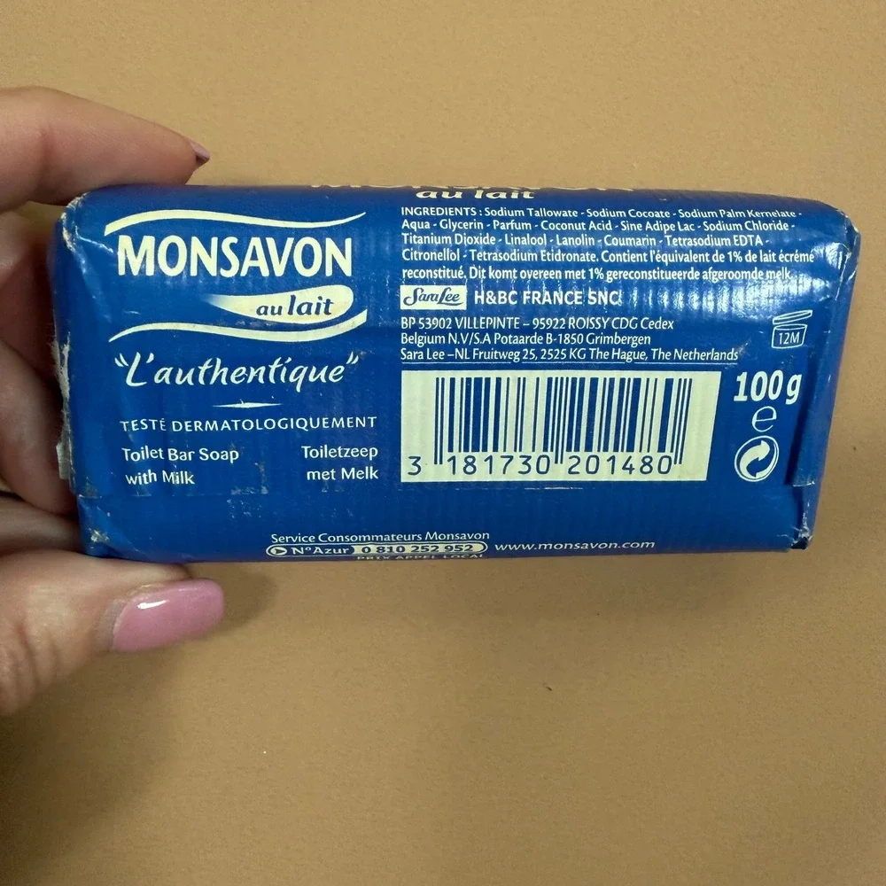 Monsavon au Lait L'authentique French Milk Toilet Bar Soap 100g New